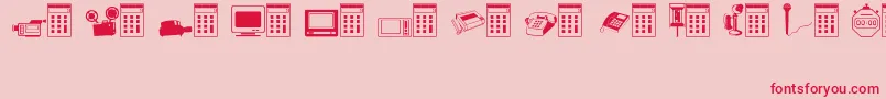 Fonte Technolo – fontes vermelhas em um fundo rosa