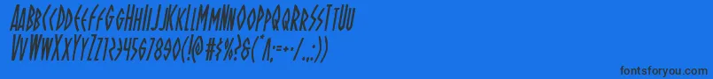 Ohmightyisiscondital Font – Black Fonts on Blue Background