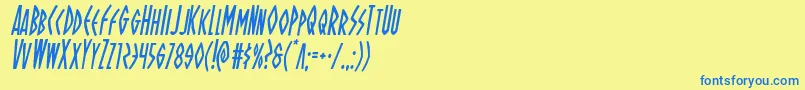 Ohmightyisiscondital Font – Blue Fonts on Yellow Background