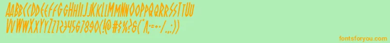 Ohmightyisiscondital Font – Orange Fonts on Green Background