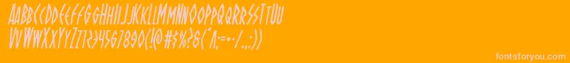 More about Ohmightyisiscondital Font Ohmightyisiscondital Font – Pink Fonts on Orange Background