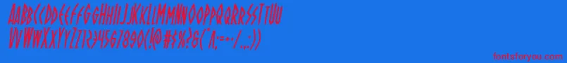 Ohmightyisiscondital Font – Red Fonts on Blue Background