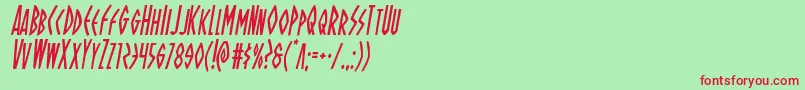 Ohmightyisiscondital Font – Red Fonts on Green Background