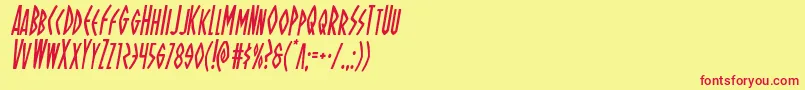Ohmightyisiscondital Font – Red Fonts on Yellow Background