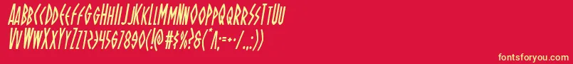 Ohmightyisiscondital Font – Yellow Fonts on Red Background