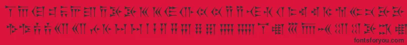 Czcionka Zarathustra – czarne czcionki na czerwonym tle