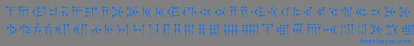 Zarathustra-Schriftart – Blaue Schriften auf grauem Hintergrund