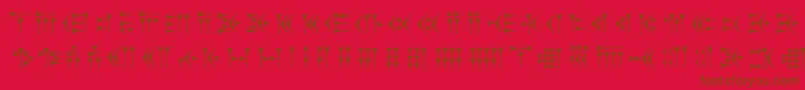 Zarathustra-Schriftart – Braune Schriften auf rotem Hintergrund