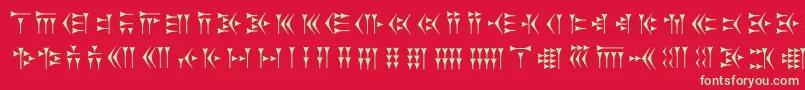 フォントZarathustra – 赤い背景に緑の文字