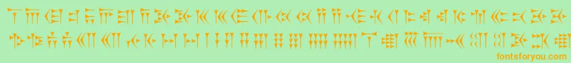 Zarathustra Font – Orange Fonts on Green Background