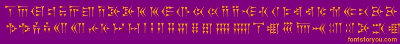 Zarathustra-fontti – oranssit fontit violetilla taustalla