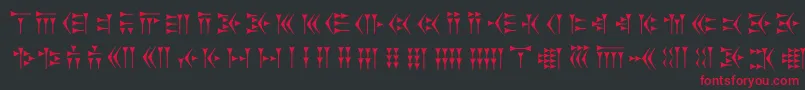 Zarathustra-fontti – punaiset fontit mustalla taustalla