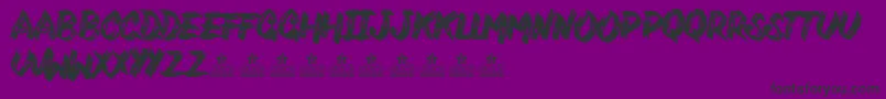 VarukersPersonalUse-Schriftart – Schwarze Schriften auf violettem Hintergrund