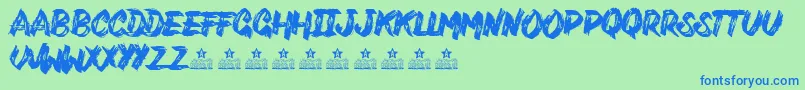 VarukersPersonalUse Font – Blue Fonts on Green Background