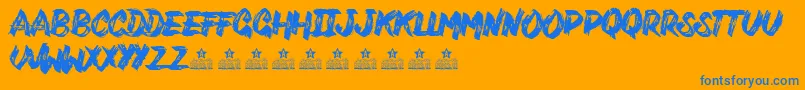 VarukersPersonalUse Font – Blue Fonts on Orange Background