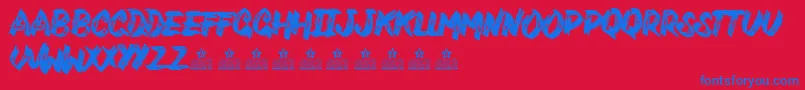 VarukersPersonalUse Font – Blue Fonts on Red Background