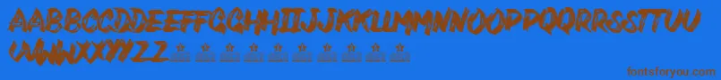 VarukersPersonalUse Font – Brown Fonts on Blue Background