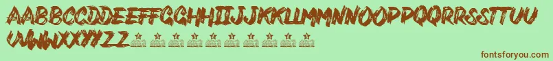 VarukersPersonalUse Font – Brown Fonts on Green Background