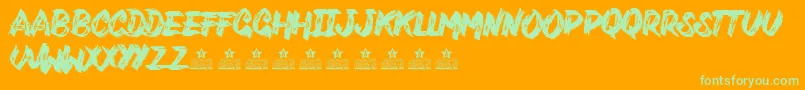 VarukersPersonalUse Font – Green Fonts on Orange Background