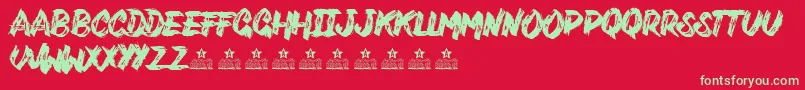 VarukersPersonalUse Font – Green Fonts on Red Background