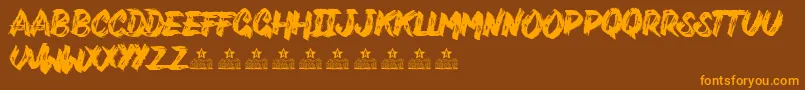 VarukersPersonalUse Font – Orange Fonts on Brown Background