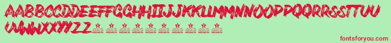 VarukersPersonalUse Font – Red Fonts on Green Background