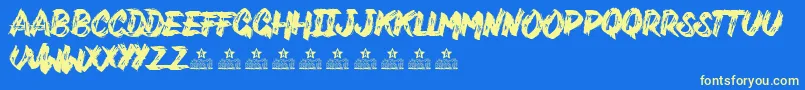 VarukersPersonalUse Font – Yellow Fonts on Blue Background