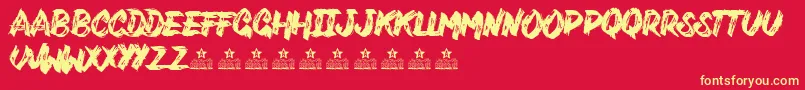 VarukersPersonalUse Font – Yellow Fonts on Red Background