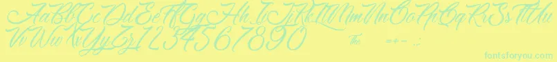 fuente Dumpling – Fuentes Verdes Sobre Fondo Amarillo