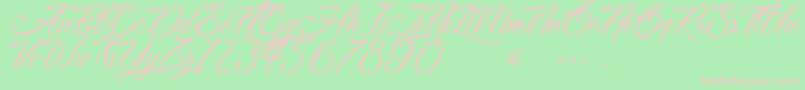 Dumpling Font – Pink Fonts on Green Background