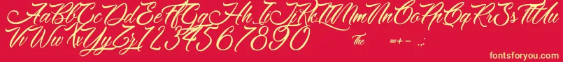 Dumpling Font – Yellow Fonts on Red Background