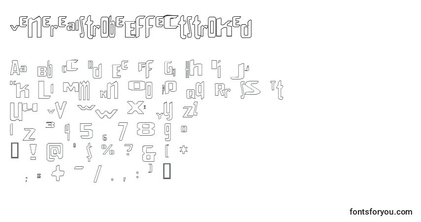 A fonte VenerealStrobeEffectStroked – alfabeto, números, caracteres especiais