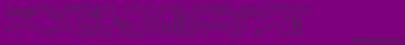 VenerealStrobeEffectStroked-Schriftart – Schwarze Schriften auf violettem Hintergrund