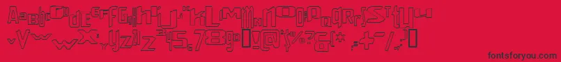 フォントVenerealStrobeEffectStroked – 赤い背景に黒い文字