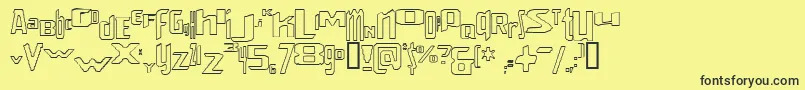 フォントVenerealStrobeEffectStroked – 黒い文字の黄色い背景