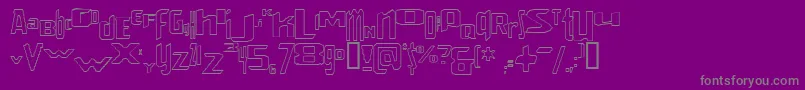 フォントVenerealStrobeEffectStroked – 紫の背景に灰色の文字