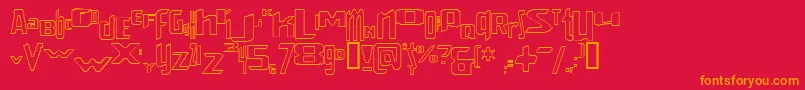 VenerealStrobeEffectStroked Font – Orange Fonts on Red Background