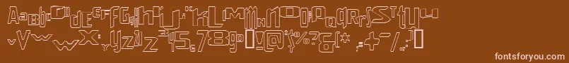 フォントVenerealStrobeEffectStroked – 茶色の背景にピンクのフォント