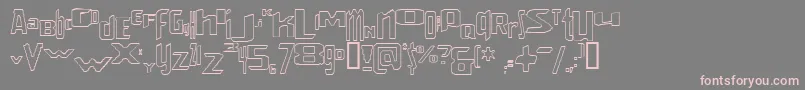 フォントVenerealStrobeEffectStroked – 灰色の背景にピンクのフォント