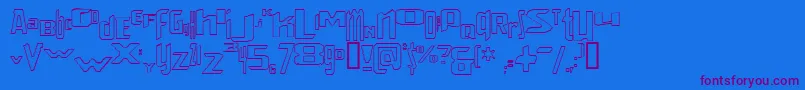 VenerealStrobeEffectStroked Font – Purple Fonts on Blue Background