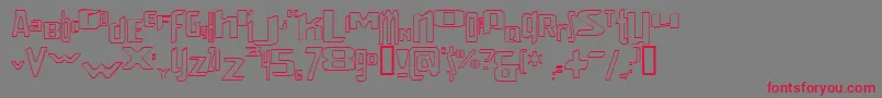 VenerealStrobeEffectStroked Font – Red Fonts on Gray Background
