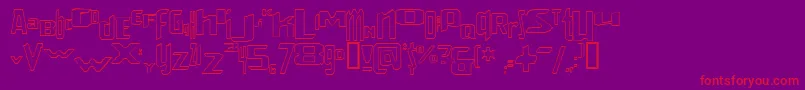 Шрифт VenerealStrobeEffectStroked – красные шрифты на фиолетовом фоне