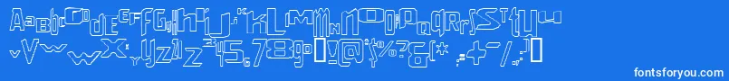 VenerealStrobeEffectStroked Font – White Fonts on Blue Background