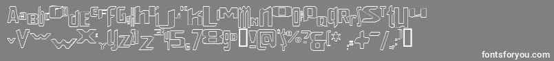 VenerealStrobeEffectStroked-Schriftart – Weiße Schriften auf grauem Hintergrund
