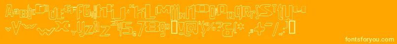 Шрифт VenerealStrobeEffectStroked – жёлтые шрифты на оранжевом фоне