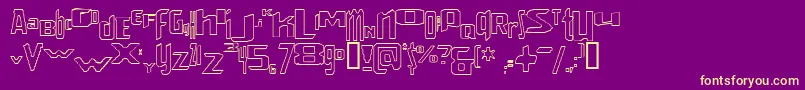 Шрифт VenerealStrobeEffectStroked – жёлтые шрифты на фиолетовом фоне