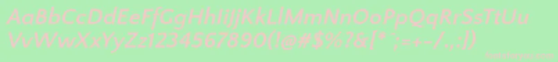 QuattrocentosansBolditalic Font – Pink Fonts on Green Background