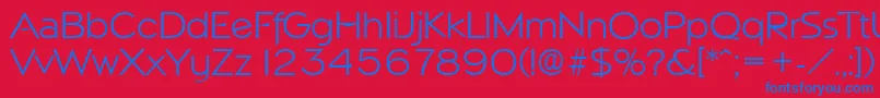 NapoliLight Font – Blue Fonts on Red Background