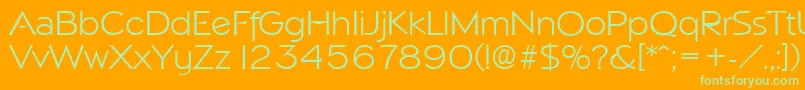 NapoliLight Font – Green Fonts on Orange Background