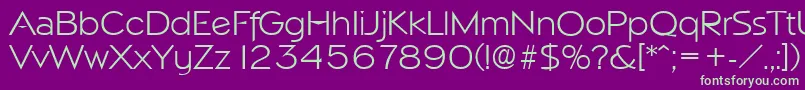 NapoliLight-Schriftart – Grüne Schriften auf violettem Hintergrund
